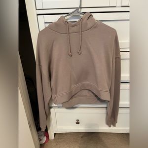 Brown Zara cropped sweatshirt